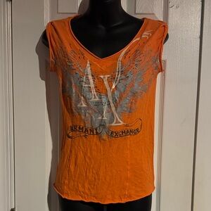 Armani Exchange Orange Winged Graphic Tee